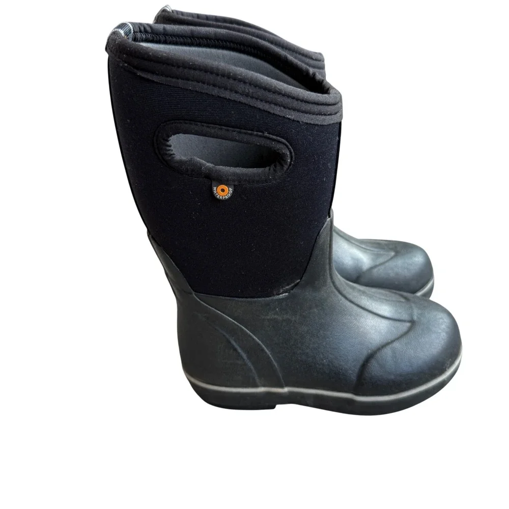 Bogs Classic High Kids Waterproof Insulated Rain Snow Boots Black Handles